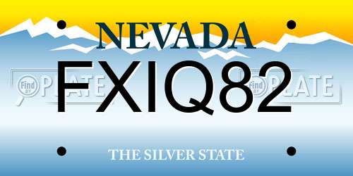 FXIQ82 Nevada License Plate
