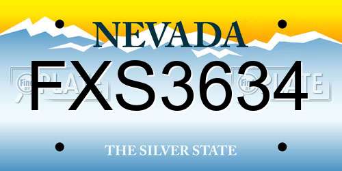 FXS3634 Nevada License Plate