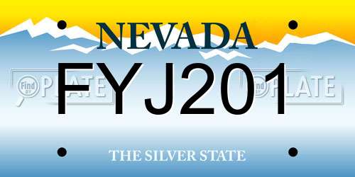 FYJ201 Nevada License Plate
