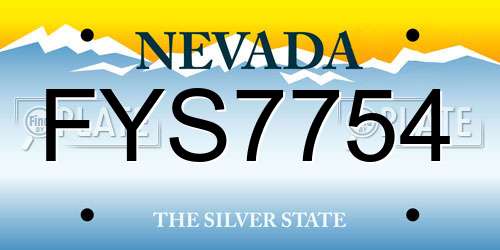 FYS7754 Nevada License Plate