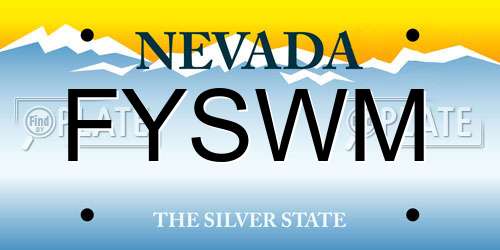 FYSWM Nevada License Plate