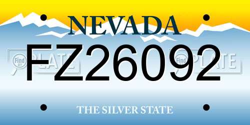 FZ26092 Nevada License Plate