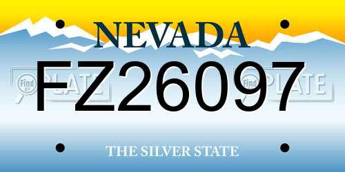 FZ26097 Nevada License Plate