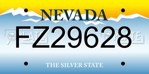 FZ29628 Nevada License Plate