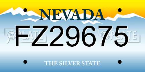 FZ29675 Nevada License Plate