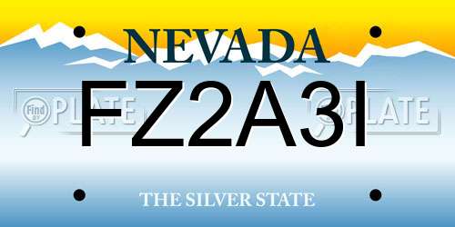 FZ2A3I Nevada License Plate