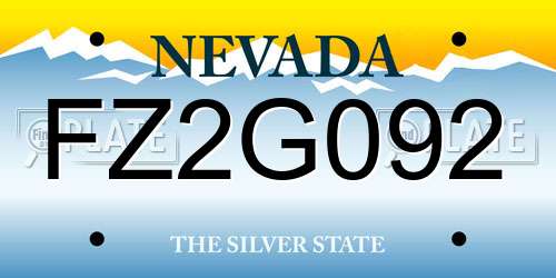 FZ2G092 Nevada License Plate
