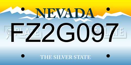 FZ2G097 Nevada License Plate