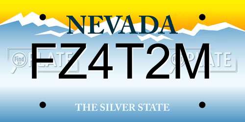 FZ4T2M Nevada License Plate