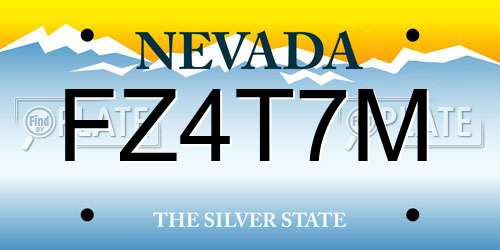 FZ4T7M Nevada License Plate