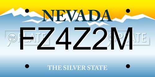 FZ4Z2M Nevada License Plate