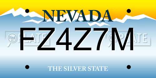 FZ4Z7M Nevada License Plate
