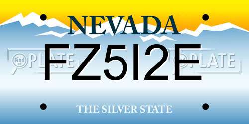 FZ5I2E Nevada License Plate