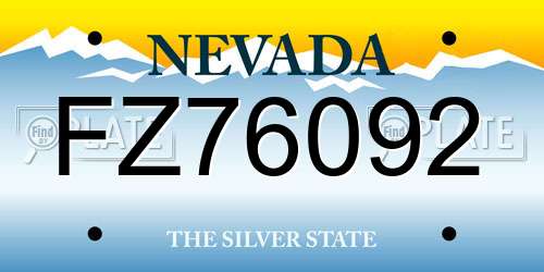 FZ76092 Nevada License Plate