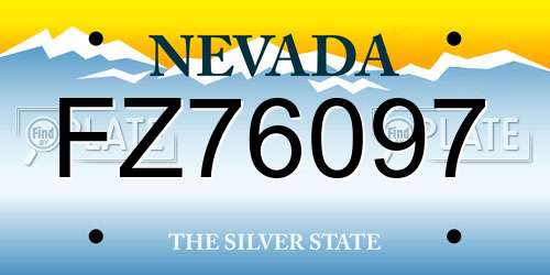 FZ76097 Nevada License Plate