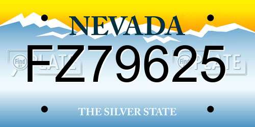 FZ79625 Nevada License Plate