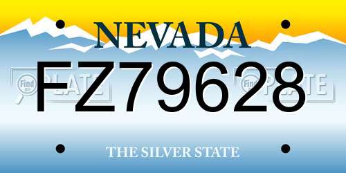 FZ79628 Nevada License Plate