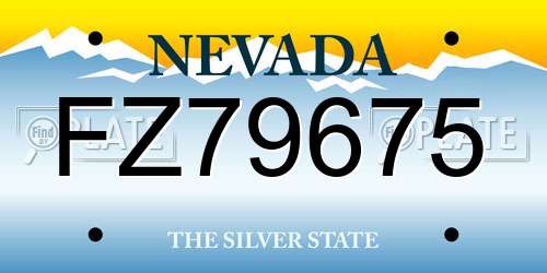 FZ79675 Nevada License Plate