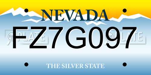 FZ7G097 Nevada License Plate