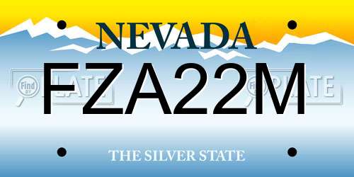 FZA22M Nevada License Plate