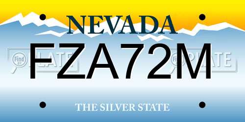 FZA72M Nevada License Plate