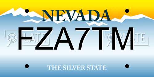 FZA7TM Nevada License Plate
