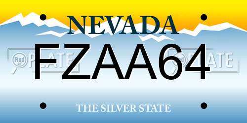 FZAA64 Nevada License Plate