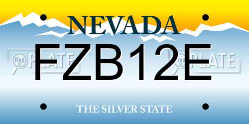 FZB12E Nevada License Plate