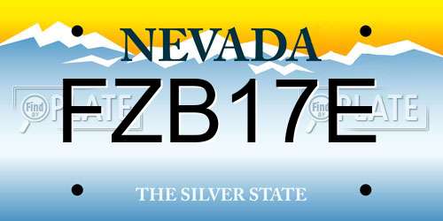 FZB17E Nevada License Plate