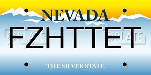 FZHTTET Nevada License Plate