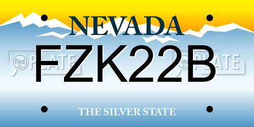 FZK22B Nevada License Plate
