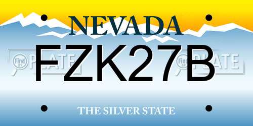 FZK27B Nevada License Plate