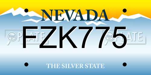 FZK775 Nevada License Plate