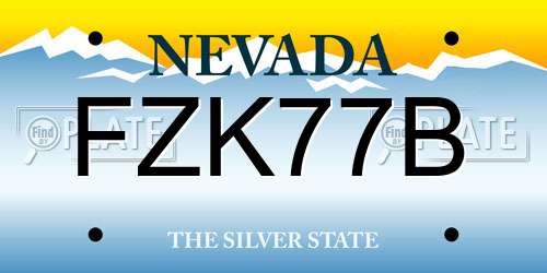 FZK77B Nevada License Plate