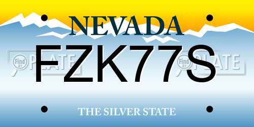 FZK77S Nevada License Plate