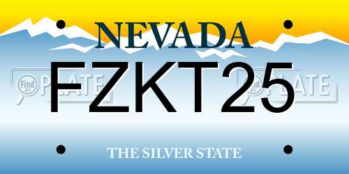 FZKT25 Nevada License Plate