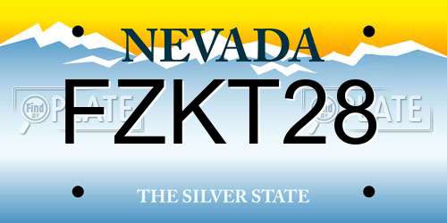 FZKT28 Nevada License Plate