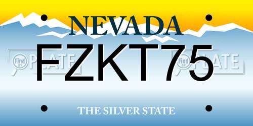 FZKT75 Nevada License Plate
