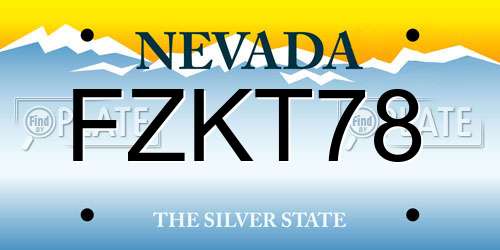 FZKT78 Nevada License Plate