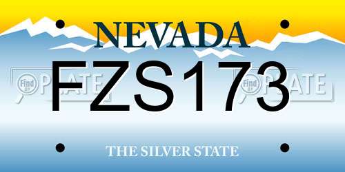 FZS173 Nevada License Plate
