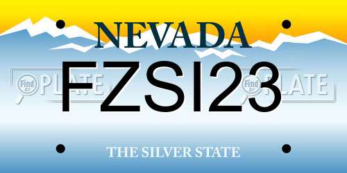 FZSI23 Nevada License Plate