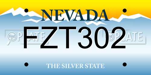 FZT302 Nevada License Plate