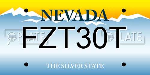 FZT30T Nevada License Plate
