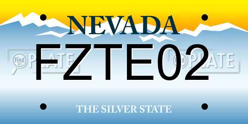 FZTE02 Nevada License Plate
