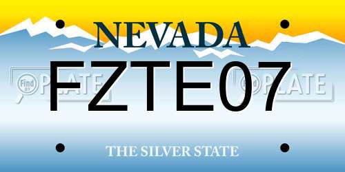FZTE07 Nevada License Plate