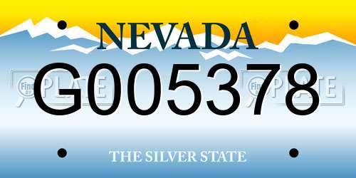 G005378 Nevada License Plate