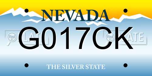 G017CK Nevada License Plate