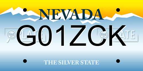 G01ZCK Nevada License Plate