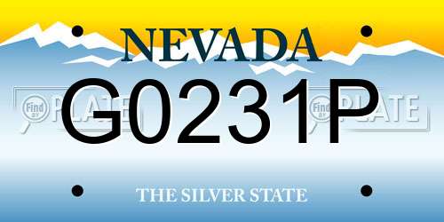 G0231P Nevada License Plate