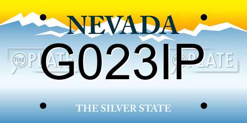 G023IP Nevada License Plate
